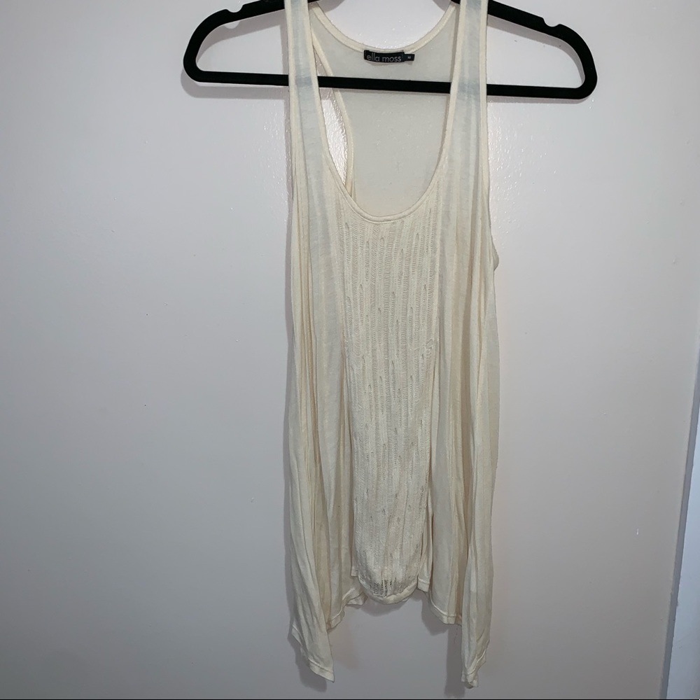 Ella Moss Cream High Low Hem Tank